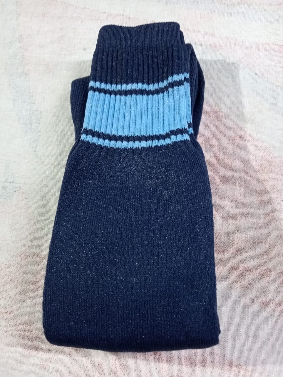 8 283 NAVY SOCKS SKY BLUE PATTO FOOTBALL SOCKS