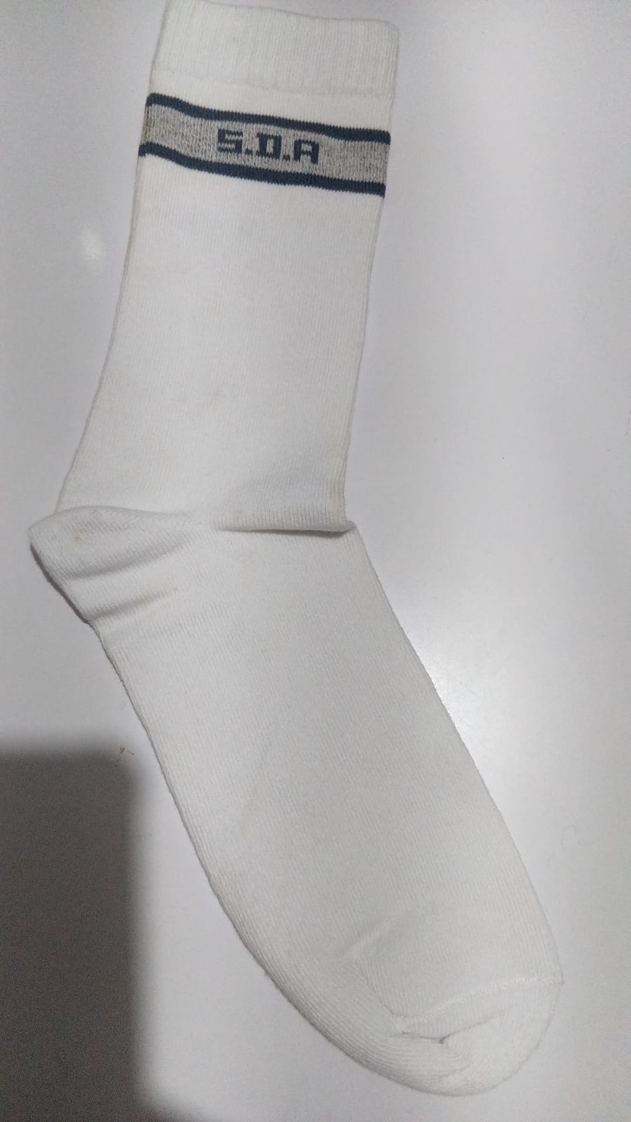 8 231 WHITE SOCKS GREY PATTI NAME- S.D.A 