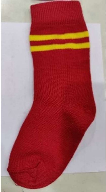 RED SOCKS 2 YELLOW PATTI LYCRA