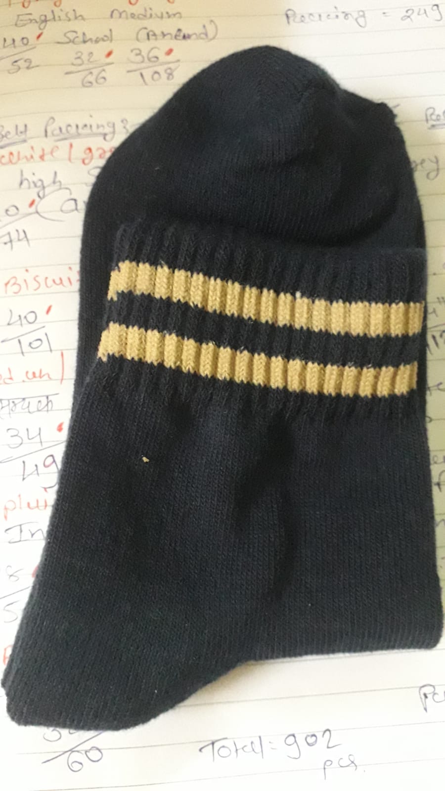 8 516 NAVY SOCKS 2 BISCUIT PATTI IN ELASTIC HALF TERRY ANKLE 