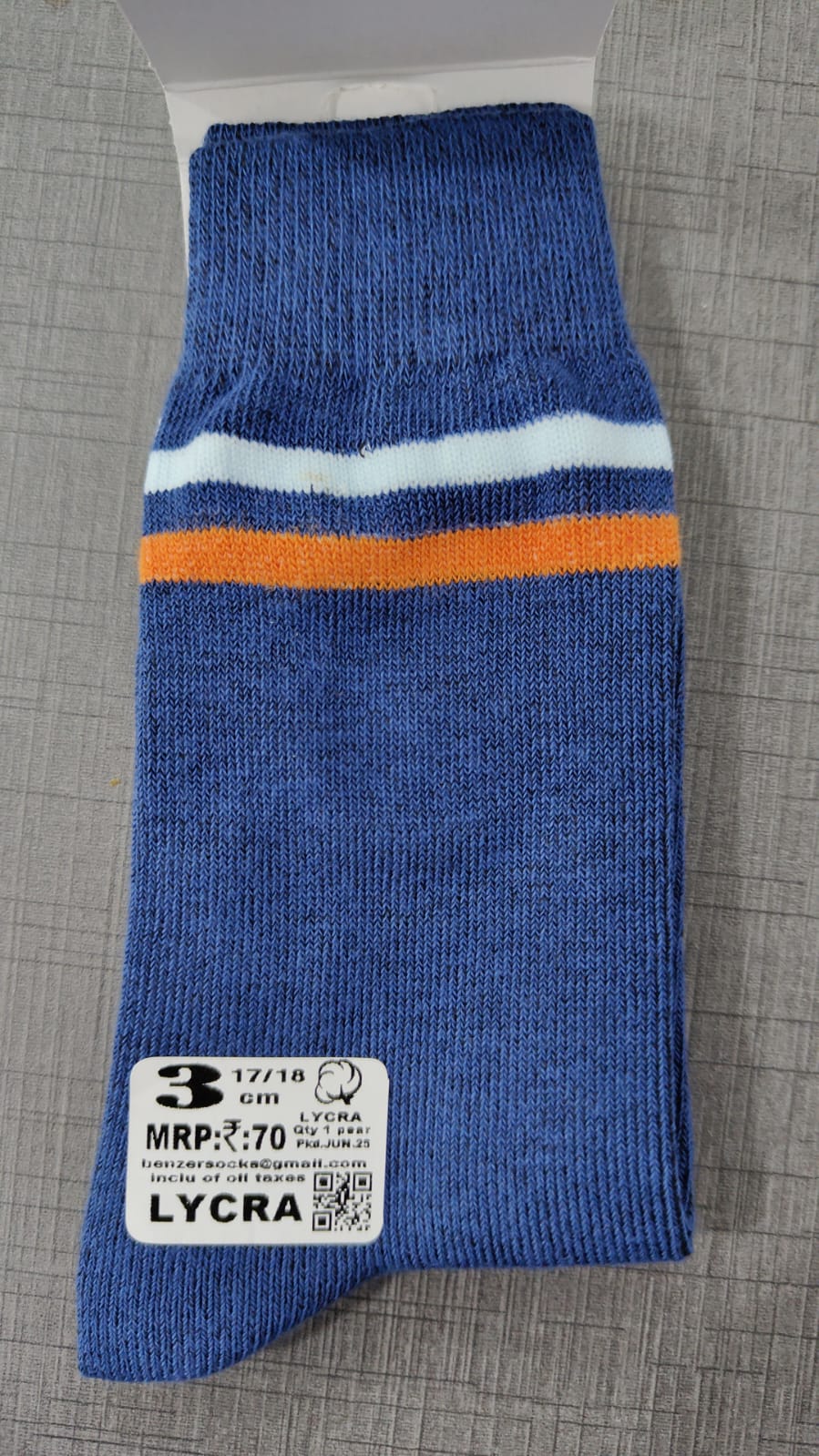 8 211 AIRFORSE SOCKS DUDHIYA/ORANGE PATTI LYCRA 