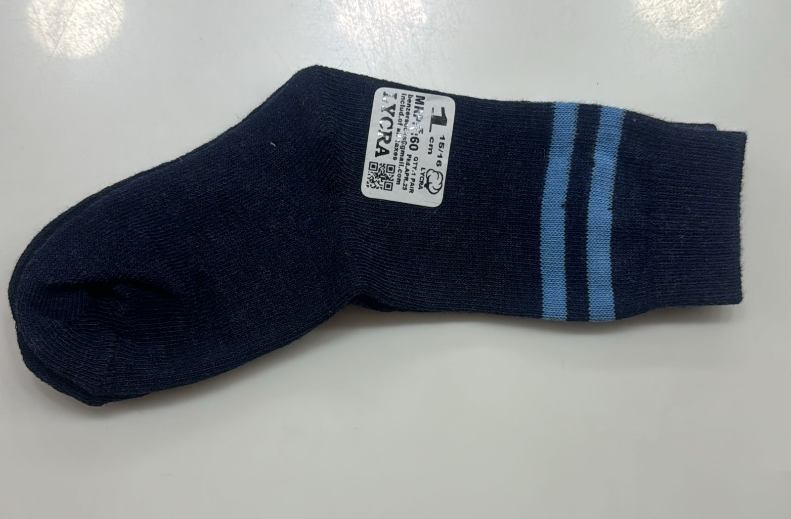 1 211 MILANCH NAVY SOCKS FIROJI PATTI LYCRA 