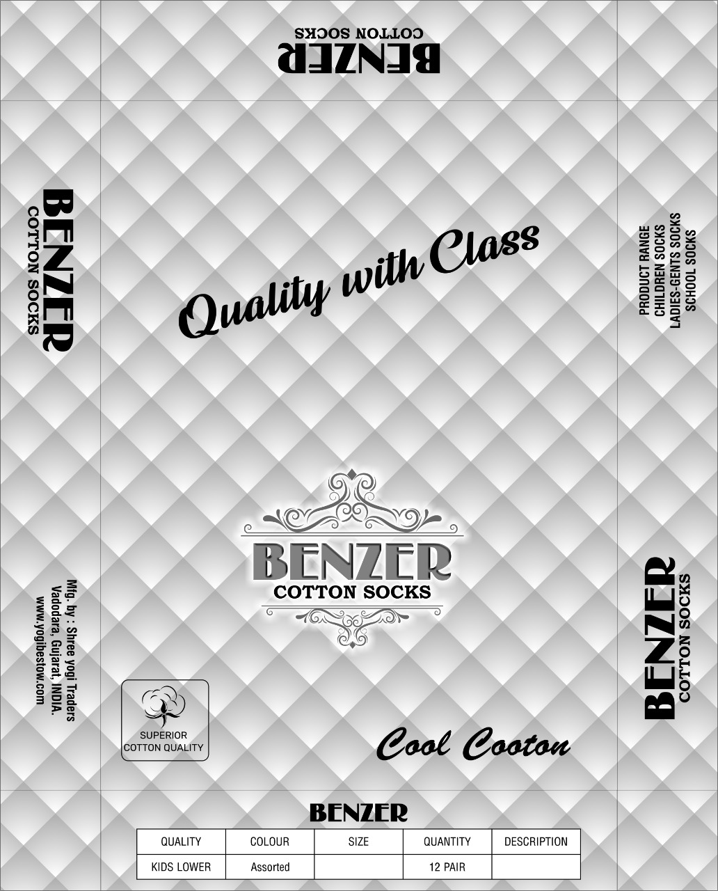 1 211 WHITE SOCKS P.GREEN PATTI SKY ELASTIC LYCRA 